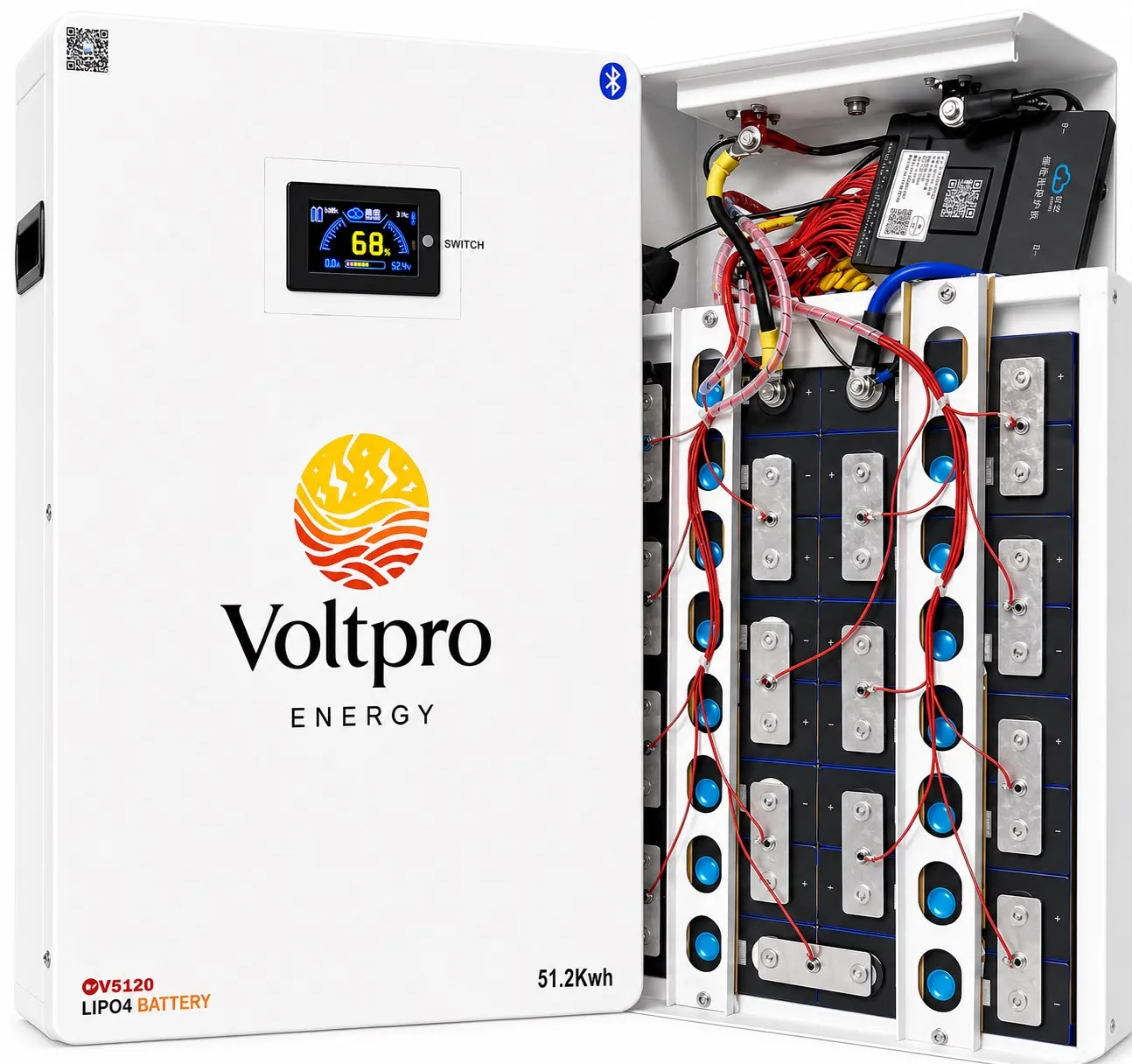 Voltpro Energy 51.2V 100Ah LiFePO4 Lithium Battery with JK Smart BMS, Active Balancing & LCD Display - View 5