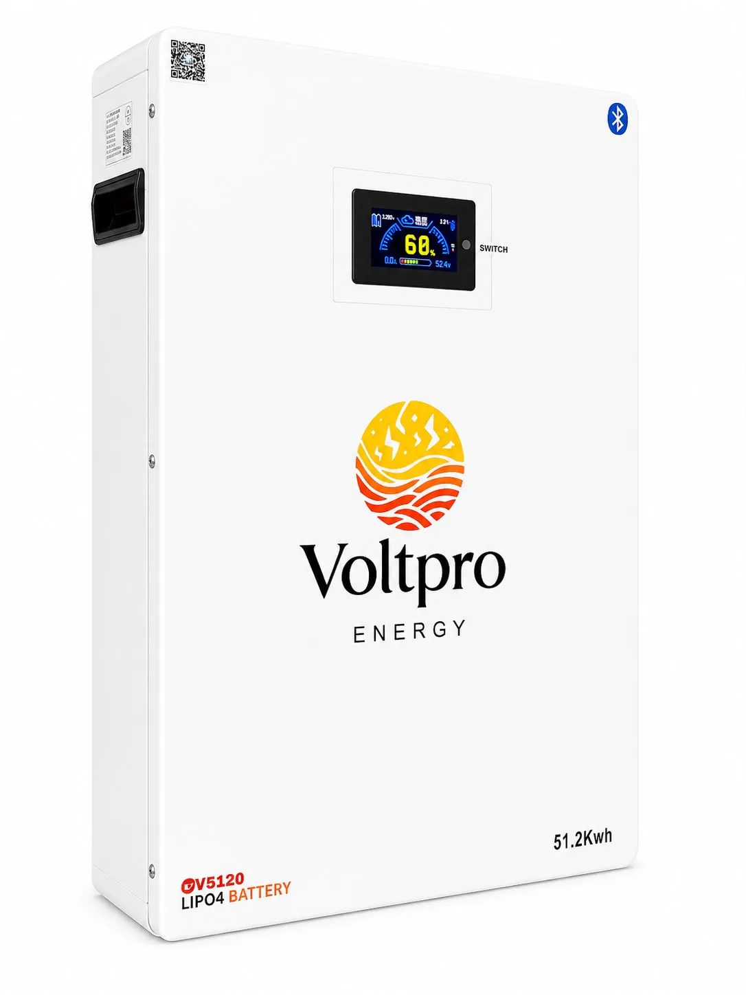 Voltpro Energy 24V 200Ah LiFePO4 Battery | 5.12kWh Energy Storage | EVE A-Grade Cells 0.28mΩ IR | JK B28S20P Smart BMS | Sola