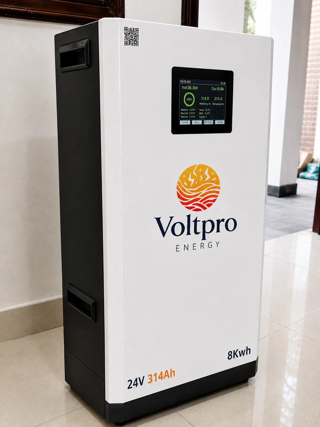 Voltpro Energy 24V 314Ah LiFePO4 Battery | EVE A-Grade 8000+ Cycles | JK Inverter BMS PB2A16S20P | 200A | 2A Active Balancing