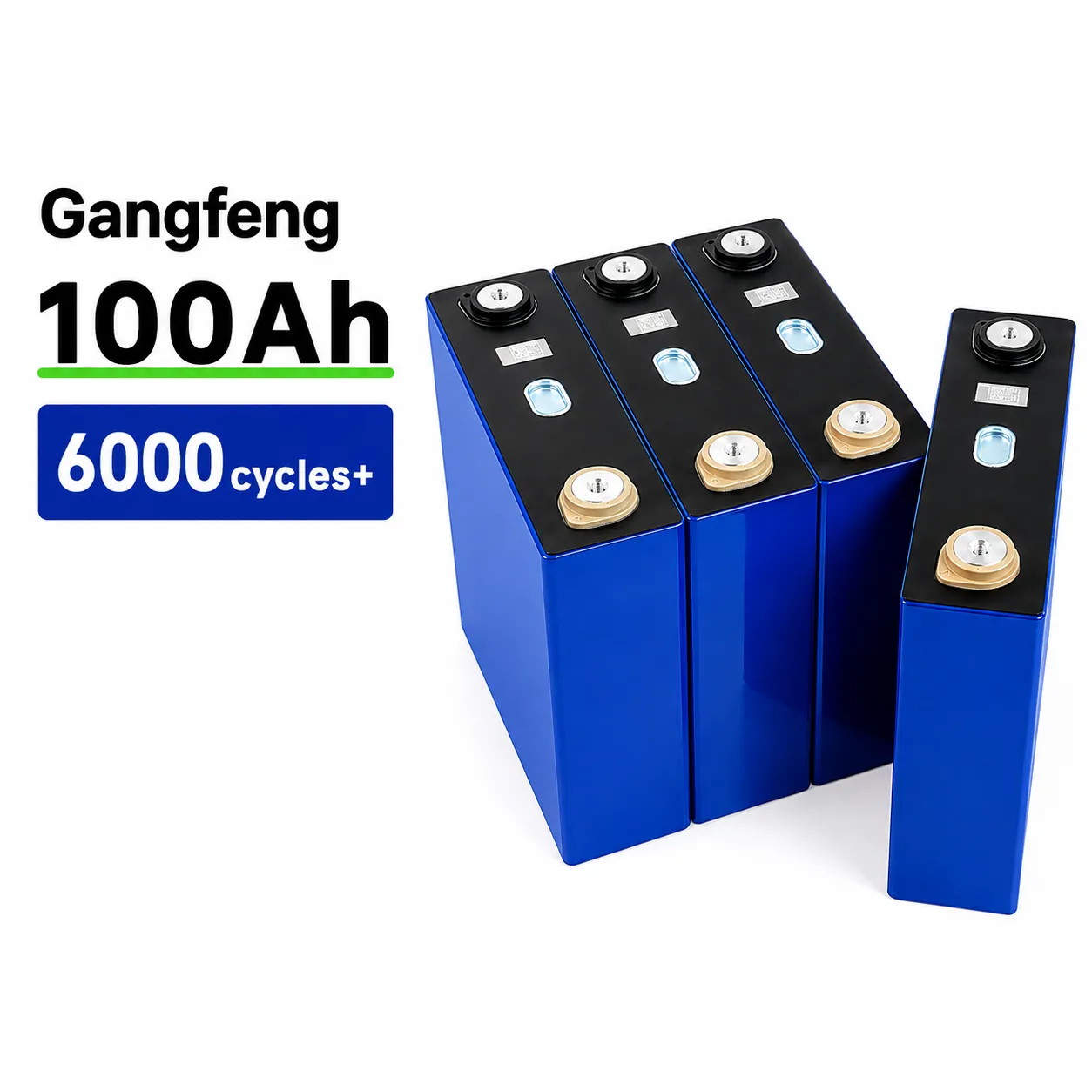 Ganfeng 3.2V 100Ah A-Grade LiFePO4 Cell | 6000 Cycles | 0.28mΩ IR | Prismatic Lithium Battery Cell