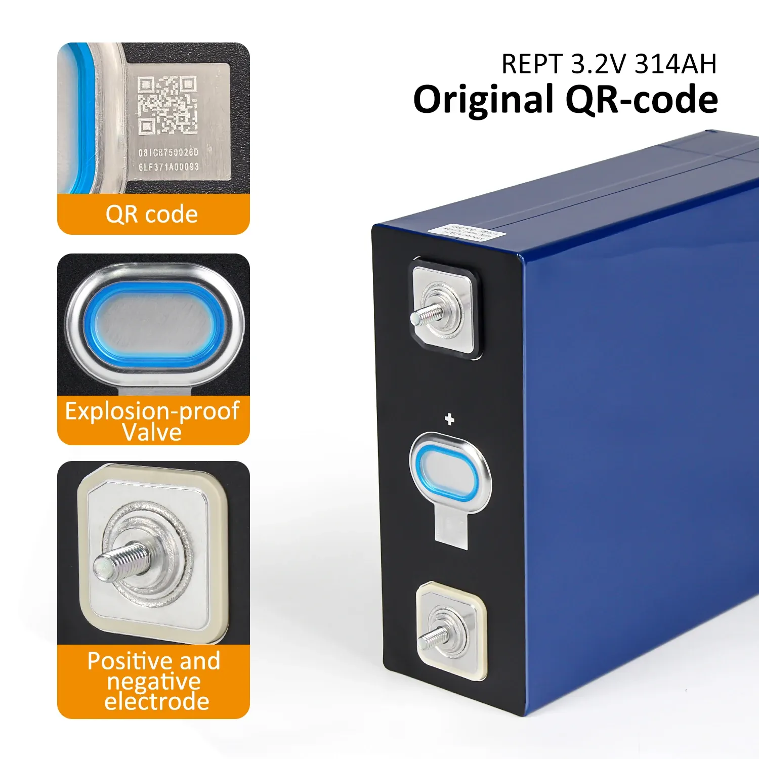 REPT 3.2V 320Ah A-Grade LiFePO4 Cell | 8000 Cycles | 0.19mΩ IR | High-Capacity Energy Storage Cell - View 5