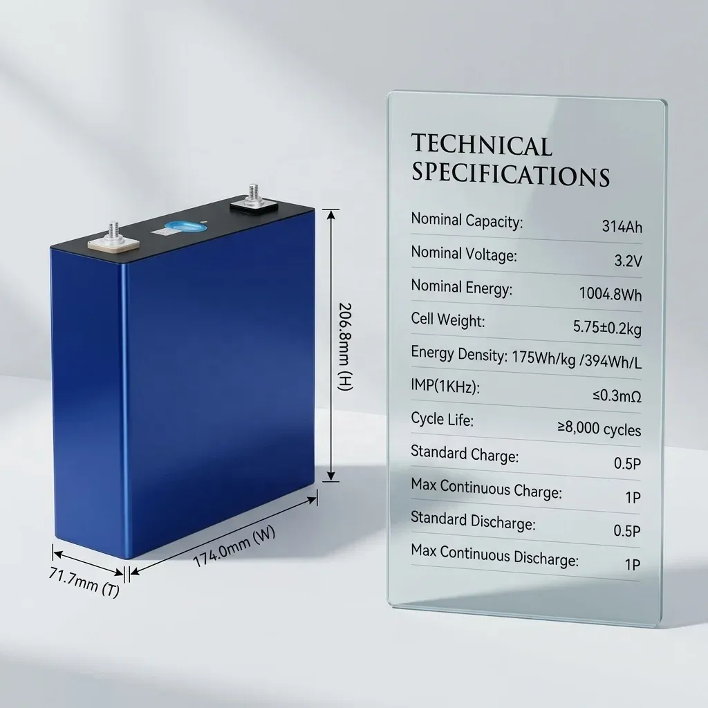 REPT 3.2V 320Ah A-Grade LiFePO4 Cell | 8000 Cycles | 0.19mΩ IR | High-Capacity Energy Storage Cell - View 3