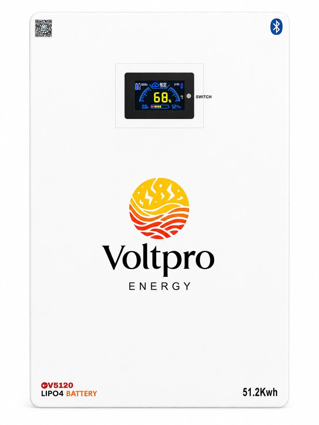 Voltpro Energy 24V 200Ah LiFePO4 Battery | 5.12kWh Energy Storage | EVE A-Grade Cells 0.28mΩ IR | JK B28S20P Smart BMS | Sola