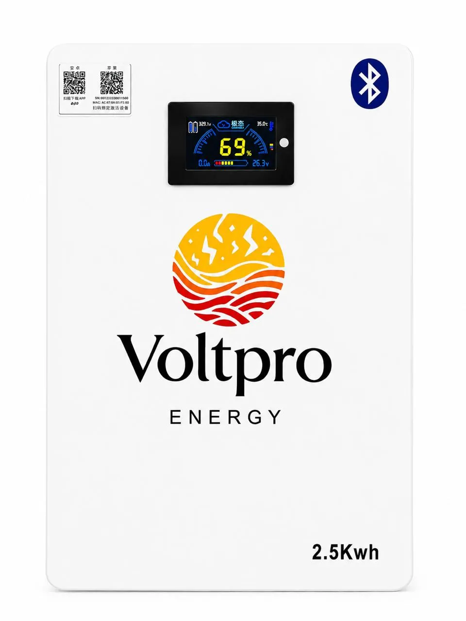 Voltpro Energy 24V 100Ah LiFePO4 Lithium Battery | EVE Grade A Cells | JK Smart BMS | 1A Active Balancing | 2.56kWh