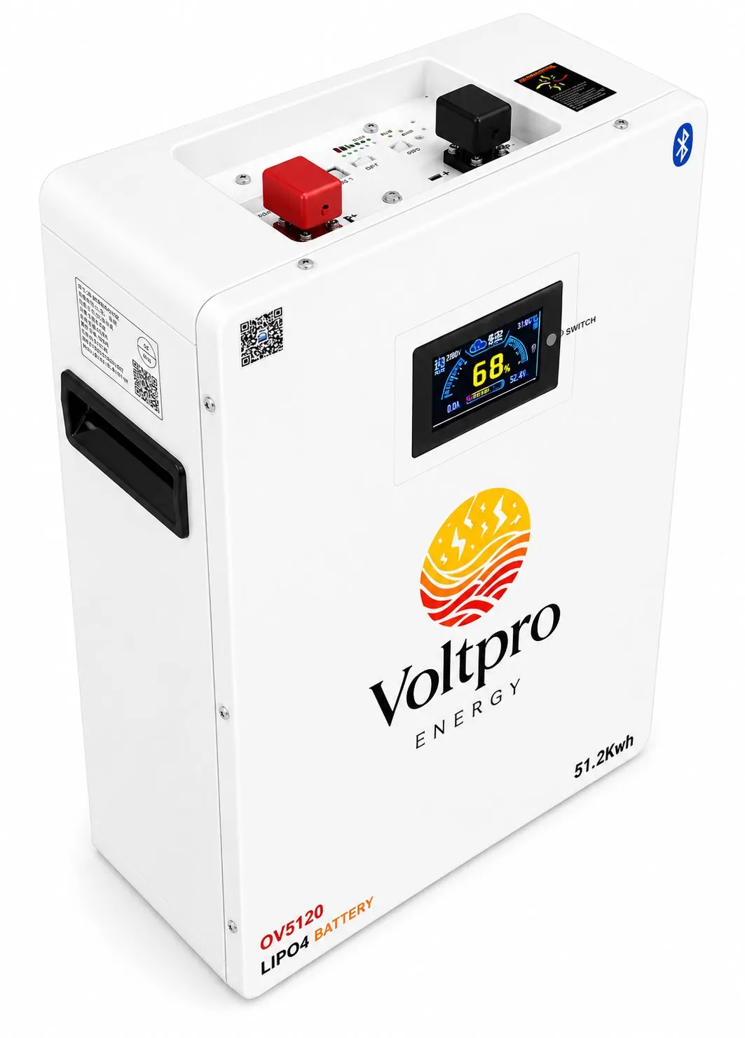 Voltpro Energy 24V 200Ah LiFePO4 Battery | 5.12kWh Energy Storage | EVE A-Grade Cells 0.28mΩ IR | JK B28S20P Smart BMS | Sola