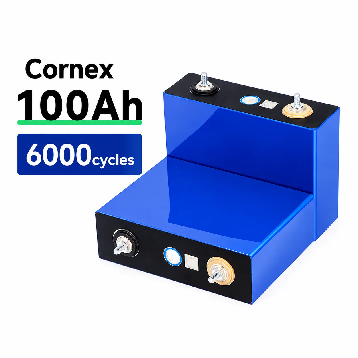 Cornex PF160-100A 3.2V 100Ah A-Grade LiFePO4 Cell | 6000+ Cycles | ≤0.28 IR | Prismatic Battery Cell