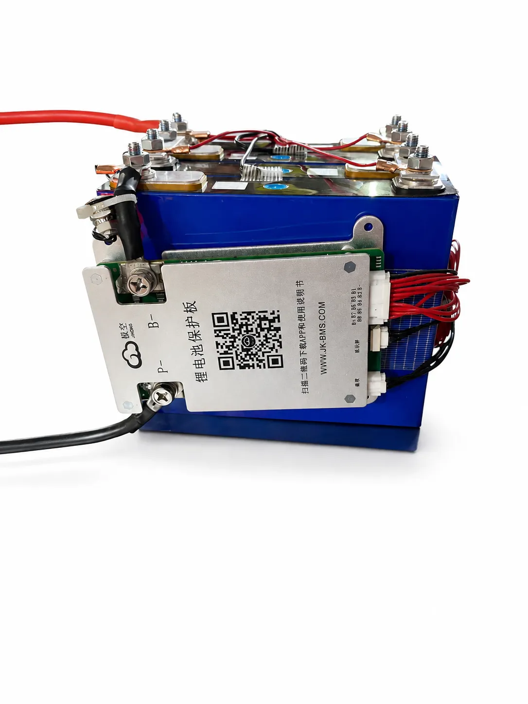 12V 50Ah LiFePO4 Open Battery | A-Grade Cells 4000+ Cycles | JK-BD4A8S6P Smart BMS - View 4