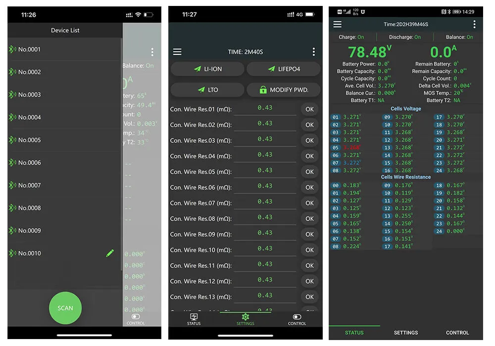 JK BMS V19 Smart LCD Display 4.3 Inch Touch Screen | LiFePO4, Lithium-Ion & LTO Battery Monitor | Real-Time Battery Monitorin