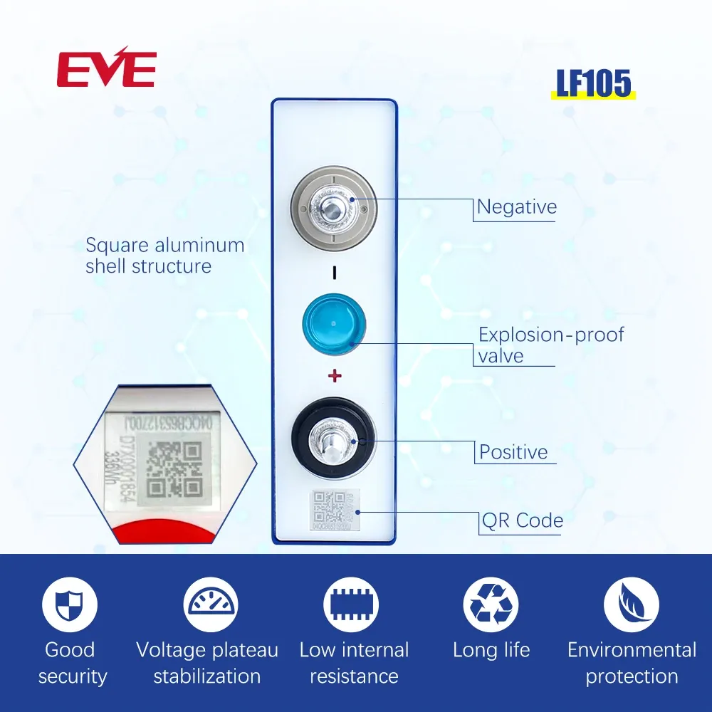 EVE LF105 3.2V 105Ah A-Grade LiFePO4 Cell | 6000 Cycles | 0.28mΩ IR | 3C Discharge | EV Battery Cell - View 7