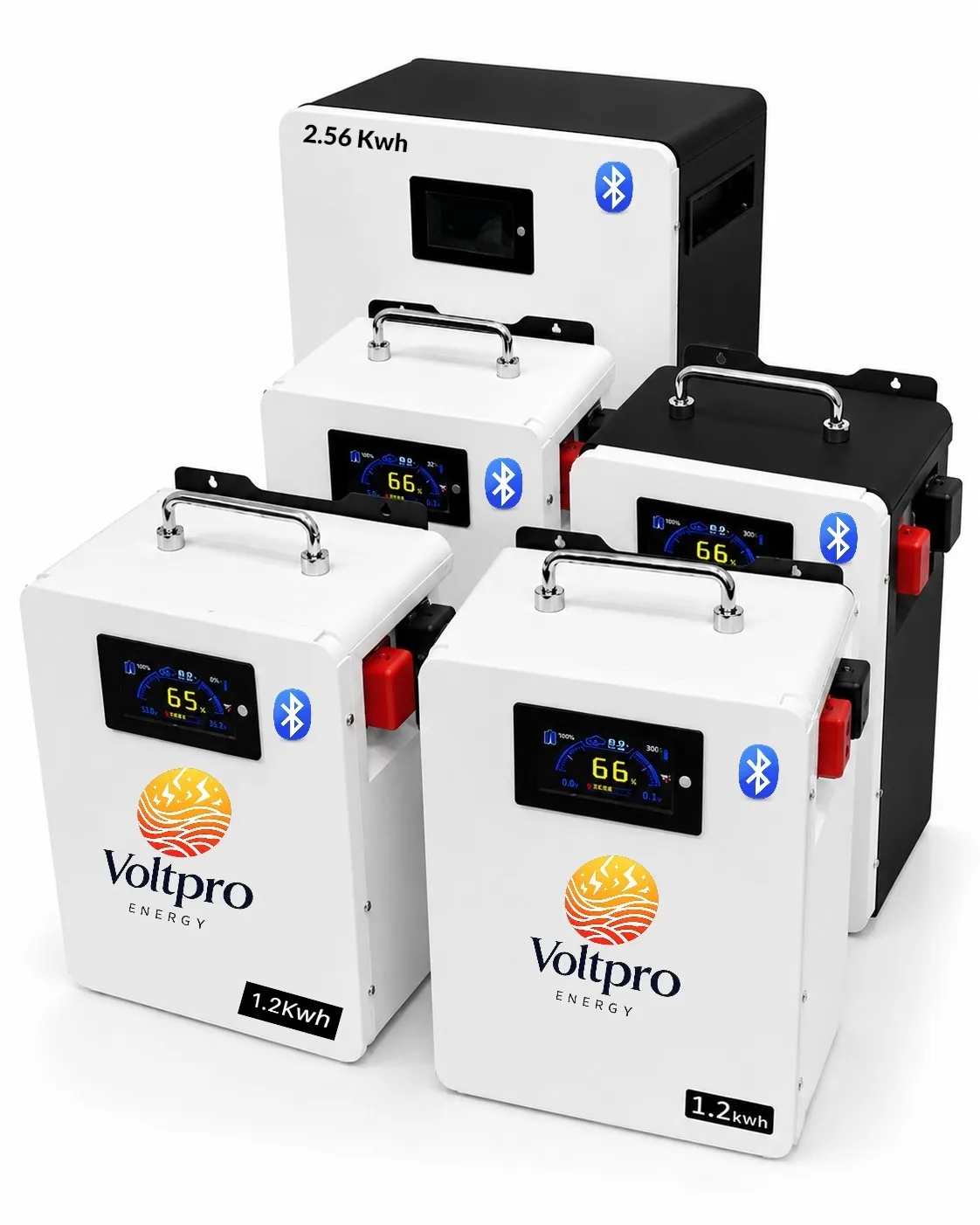 Voltpro Energy 12 Volt 100 Ampere LiFePO4 Lithium Battery with JK Smart BMS, Active Balancing & LCD Display