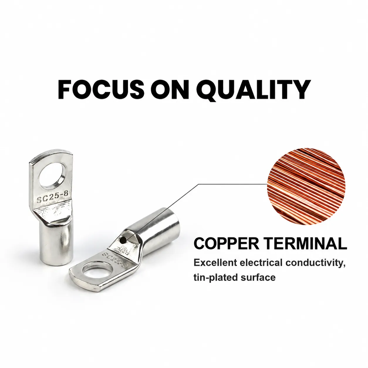16mm² Copper Battery Cable Lug | Nickel-Plated Terminal | LiFePO4, Solar & Inverter Battery - View 5