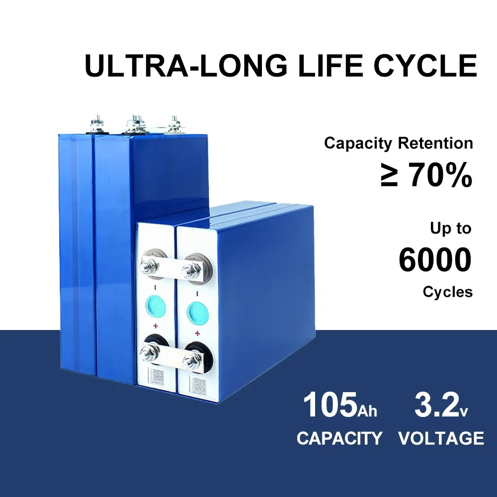 EVE LF105 3.2V 105Ah A-Grade LiFePO4 Cell | 6000 Cycles | 0.28mΩ IR | 3C Discharge | EV Battery Cell - View 8