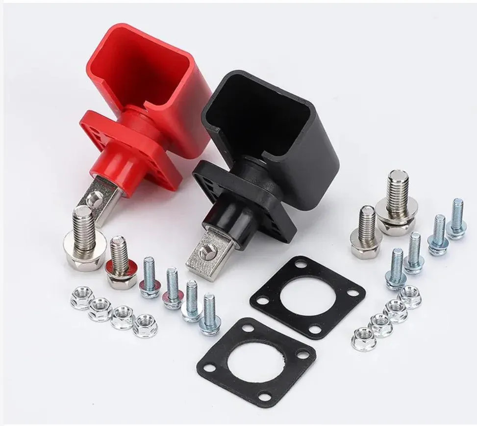 150A 100% Pure Copper Battery Terminal Set | Heavy Duty Positive & Negative Battery Connector for LiFePO4, Solar, UPS & Inver