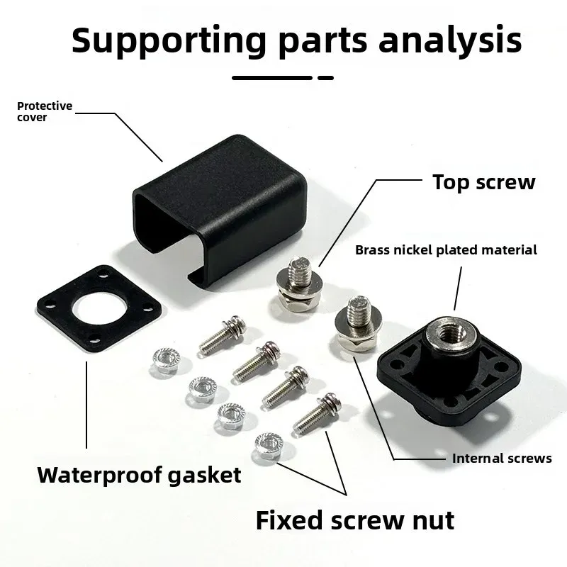 150A 100% Pure Copper Battery Terminal Set | Heavy Duty Positive & Negative Battery Connector for LiFePO4, Solar, UPS & Inver
