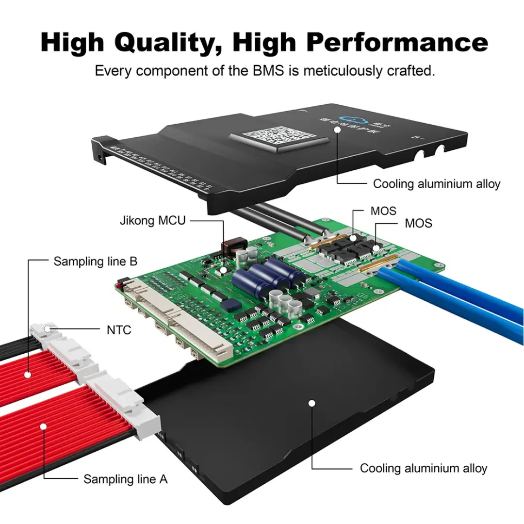 JK Smart BMS 150A with 1A Active Balancer | 8S-24S LiFePO4, Lithium-Ion & LTO Battery Management System | EV Bike & Electric