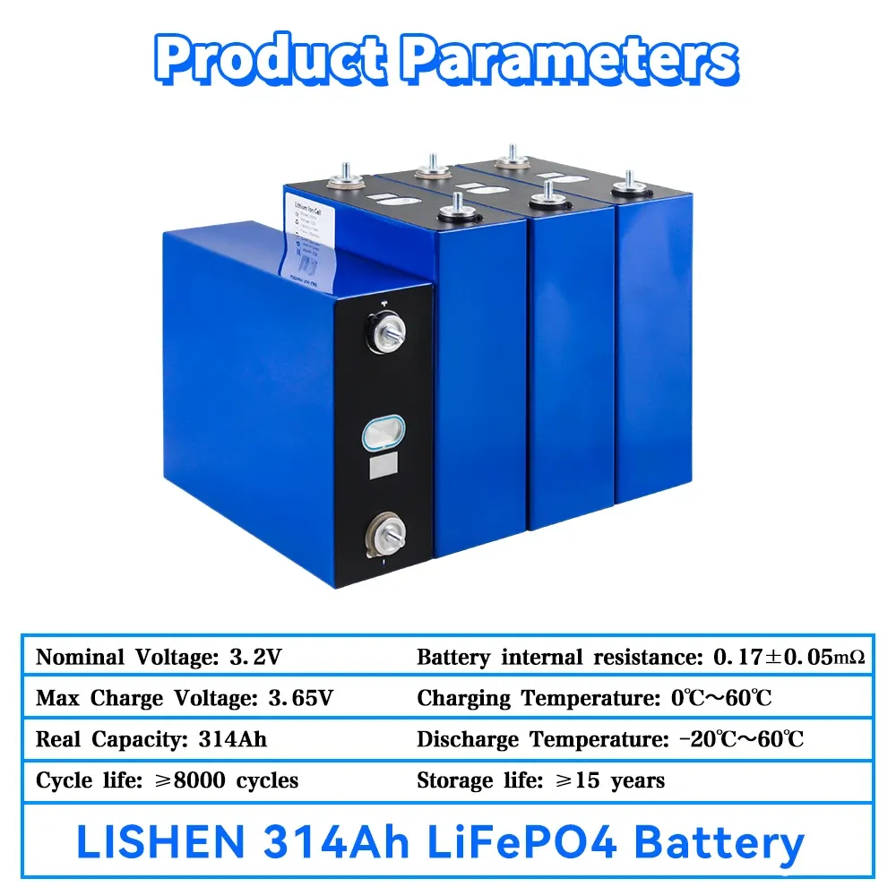 Lishen 3.2V 314Ah A-Grade LiFePO4 Cell | 8000+ Cycles | 0.17mΩ IR | Long-Life Energy Storage Cell - View 7